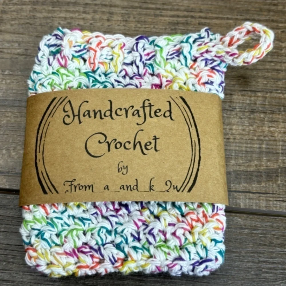 Crochet Bar Soap Saver Pouch Bag Cotton Handcrafted Exfoliating Drawstring‎ Knit
